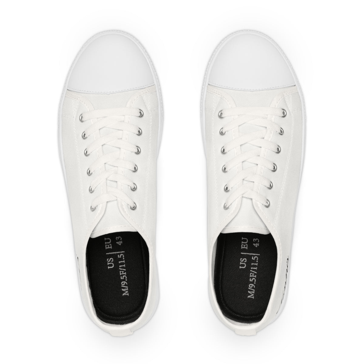 White Men's Low Top Sneakers — Classic Canvas Casual Shoes
