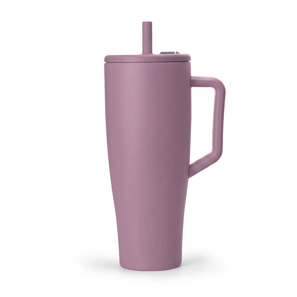 40oz Insulated Tumbler with Handle & Lid — Engraved Stainless Travel Mug