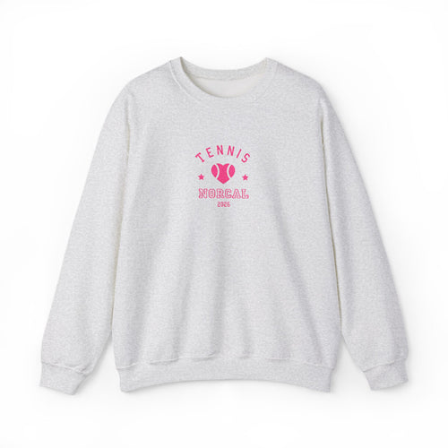 'Tennis NorCal 2026' Embroidered Heart Crewneck Sweatshirt
