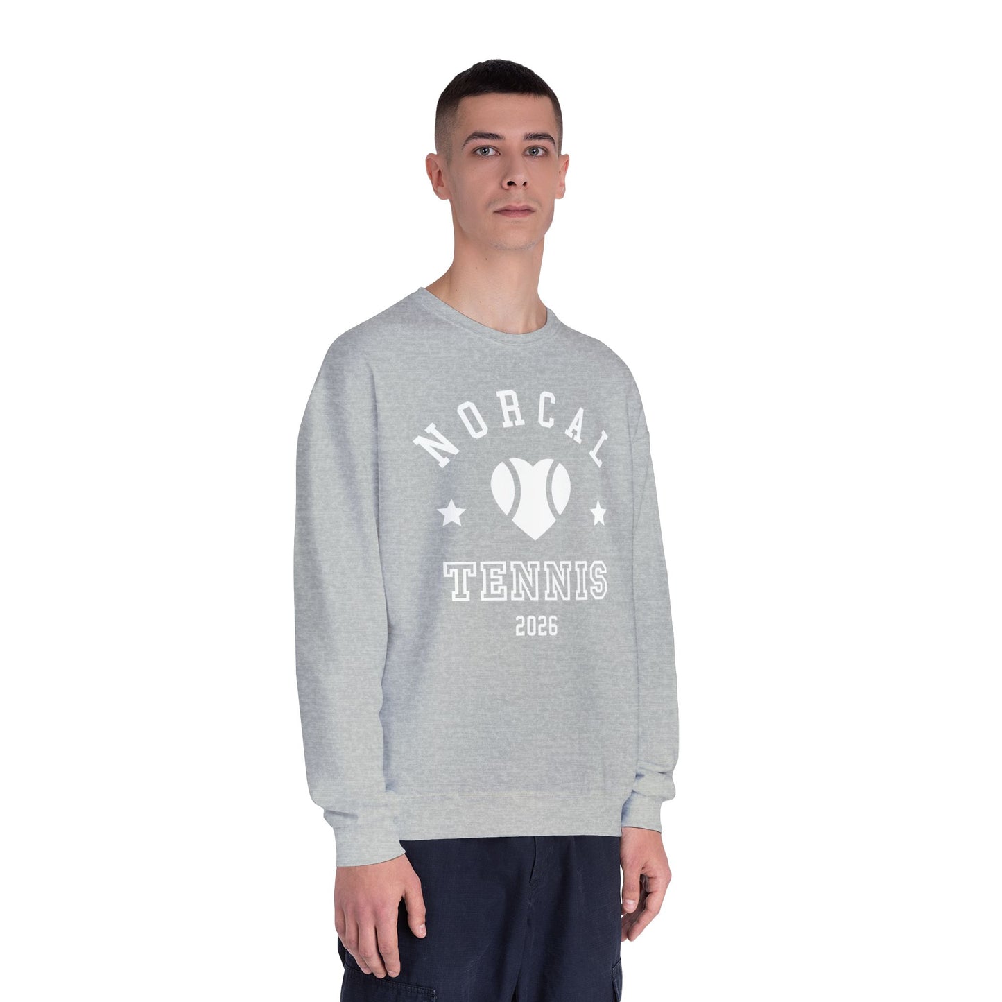 'NorCal Tennis 2026' Heart Crewneck Sweatshirt