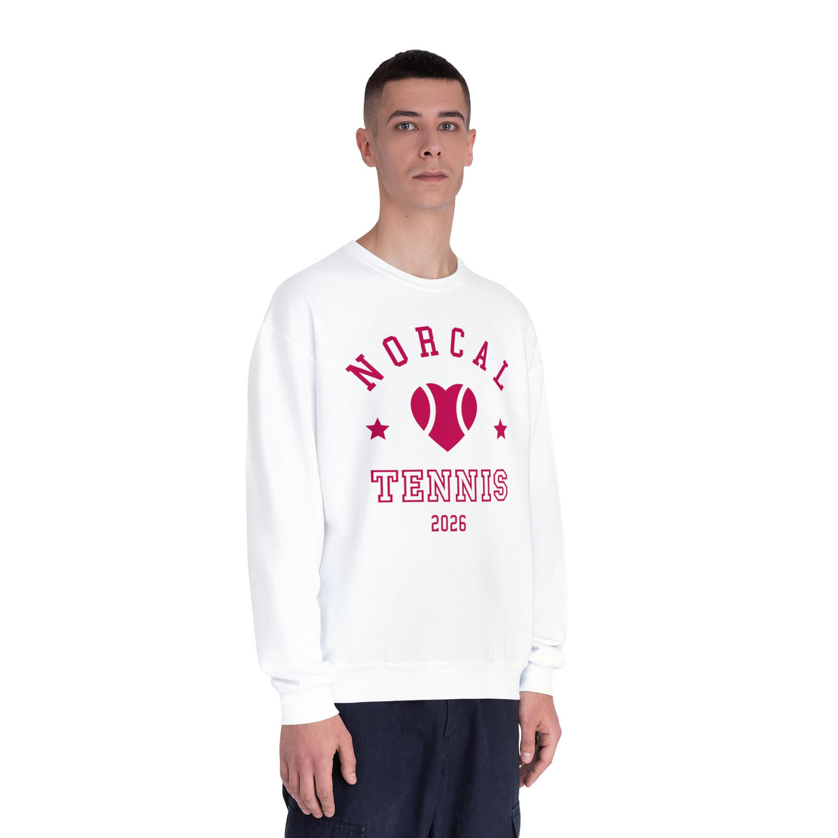 'NorCal Tennis 2026' Heart Crewneck Sweatshirt