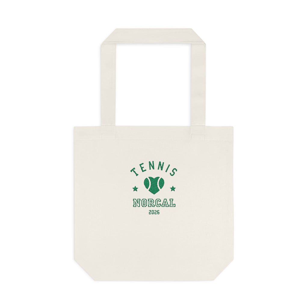'Tennis NorCal 2026' Embroidered Heart Tote Bag