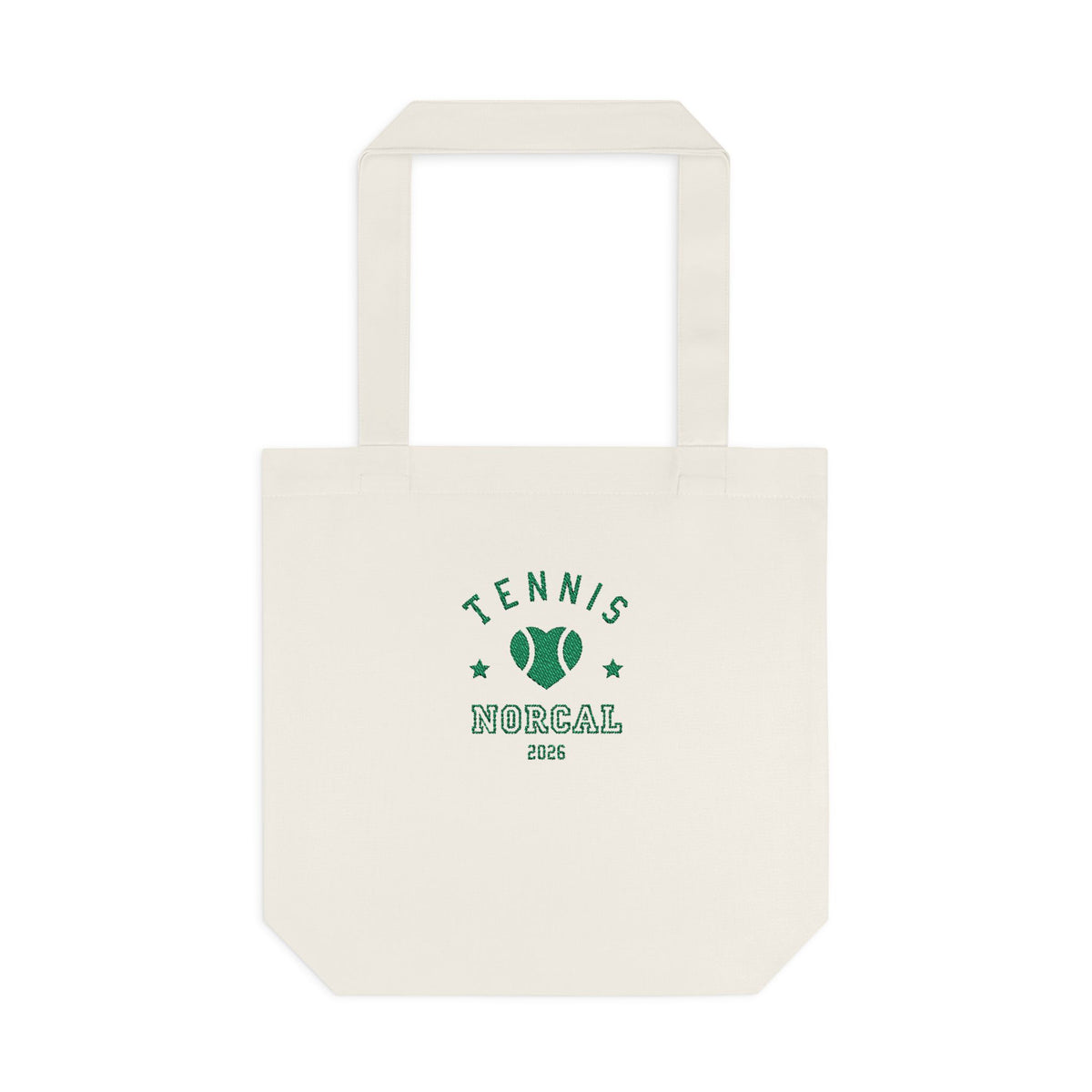 'Tennis NorCal 2026' Embroidered Heart Tote Bag