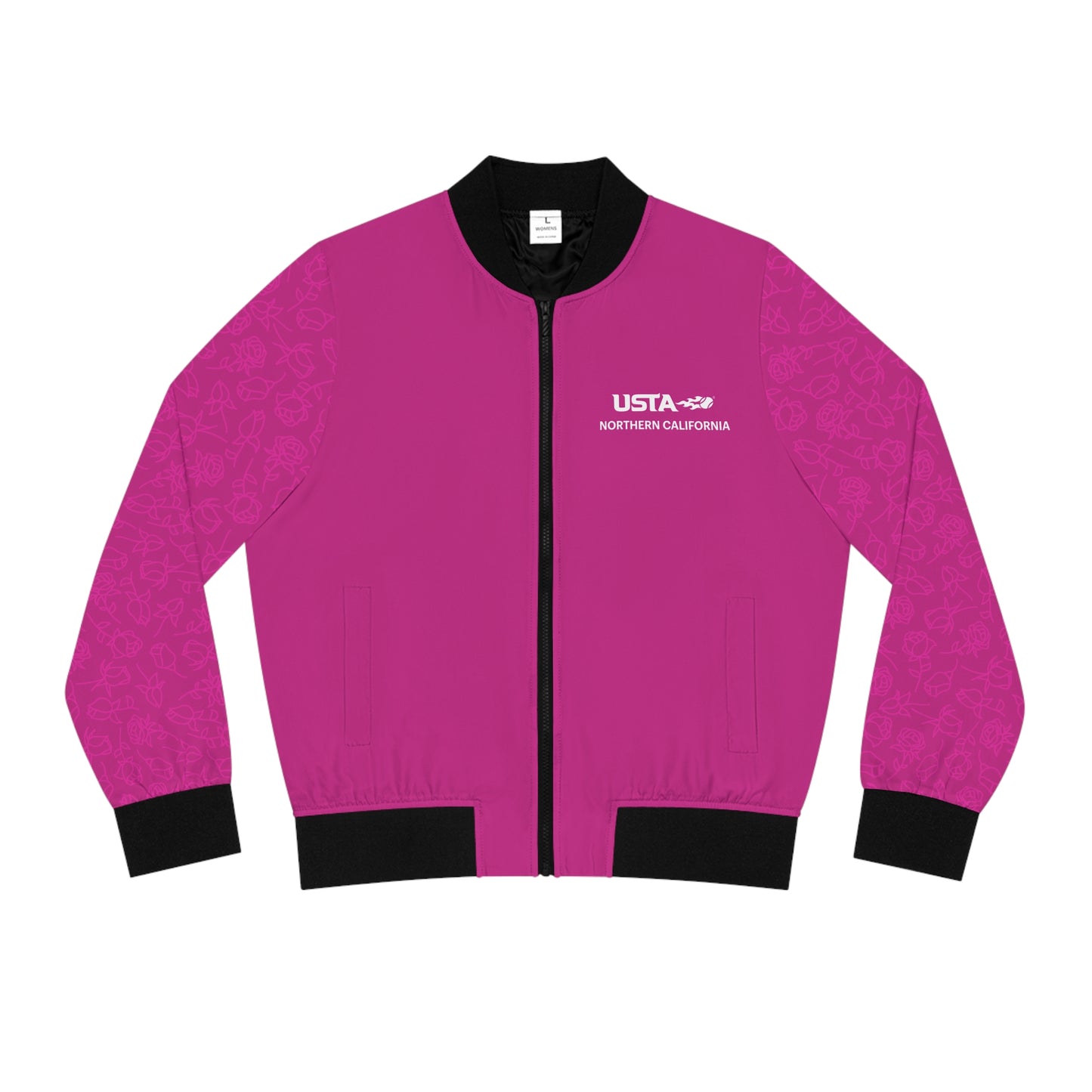 Women's Pink Rose USTA Bomber Jacket