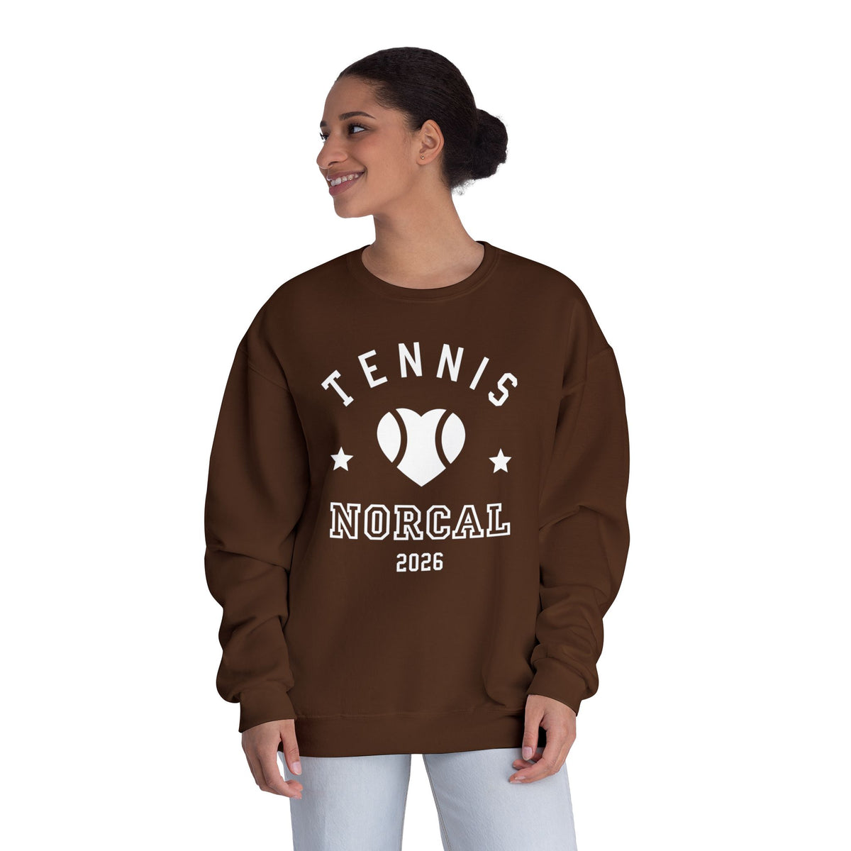 'Tennis NorCal 2026' Heart Crewneck Sweatshirt