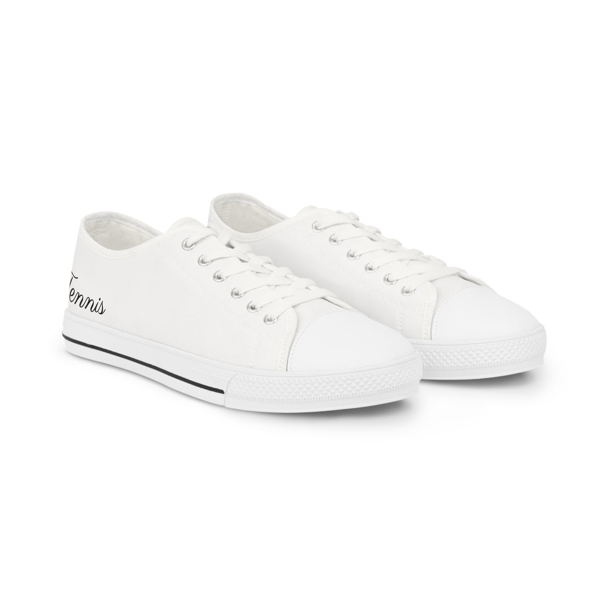 White Men's Low Top Sneakers — Classic Canvas Casual Shoes