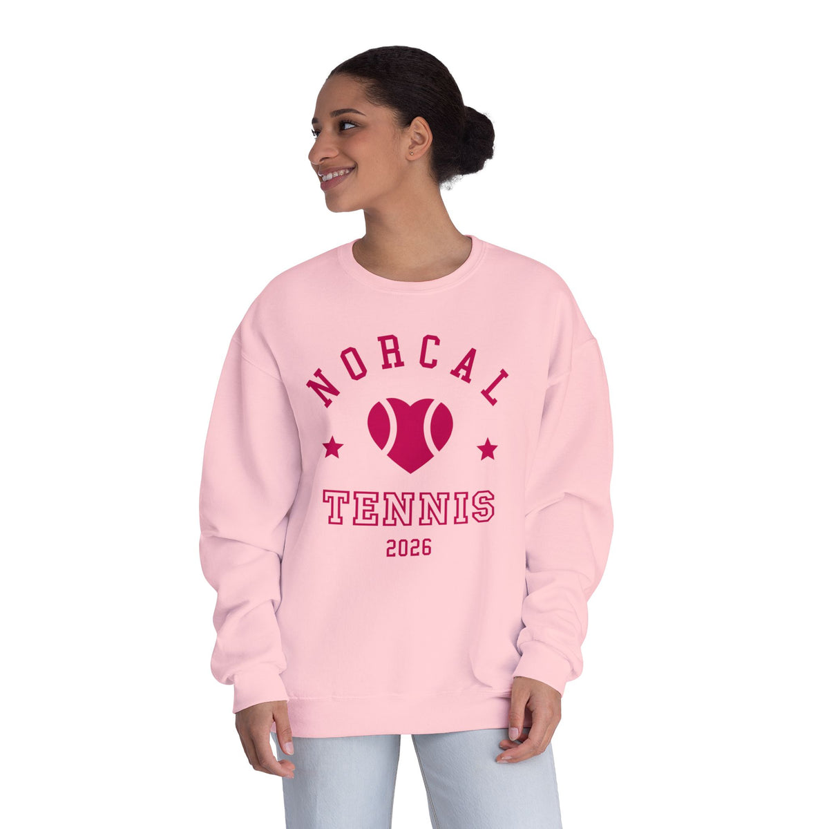 'NorCal Tennis 2026' Heart Crewneck Sweatshirt