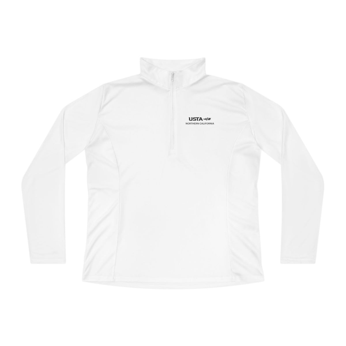 Ladies Quarter-Zip Pullover — Lightweight White Performance Pullover