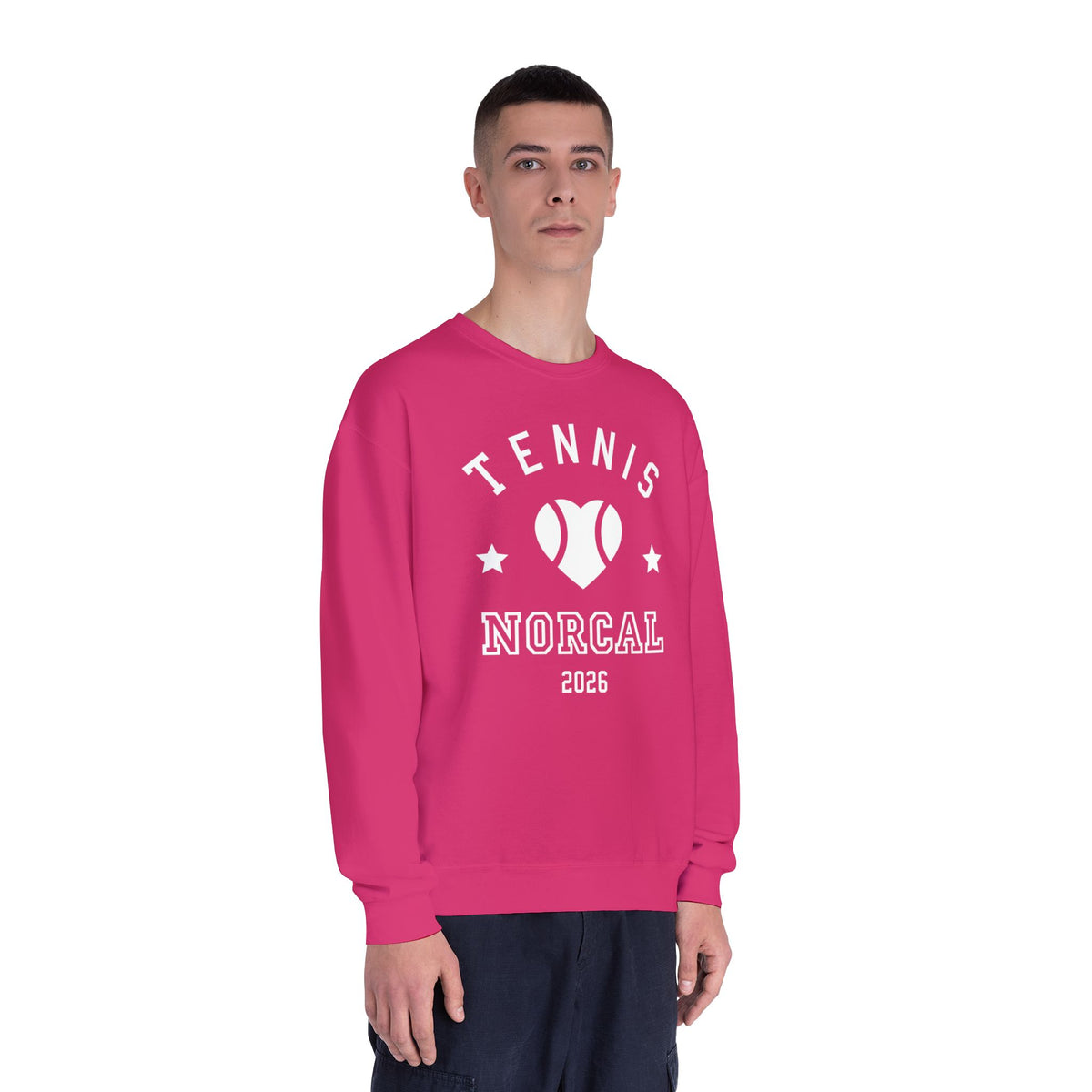 'Tennis NorCal 2026' Heart Crewneck Sweatshirt