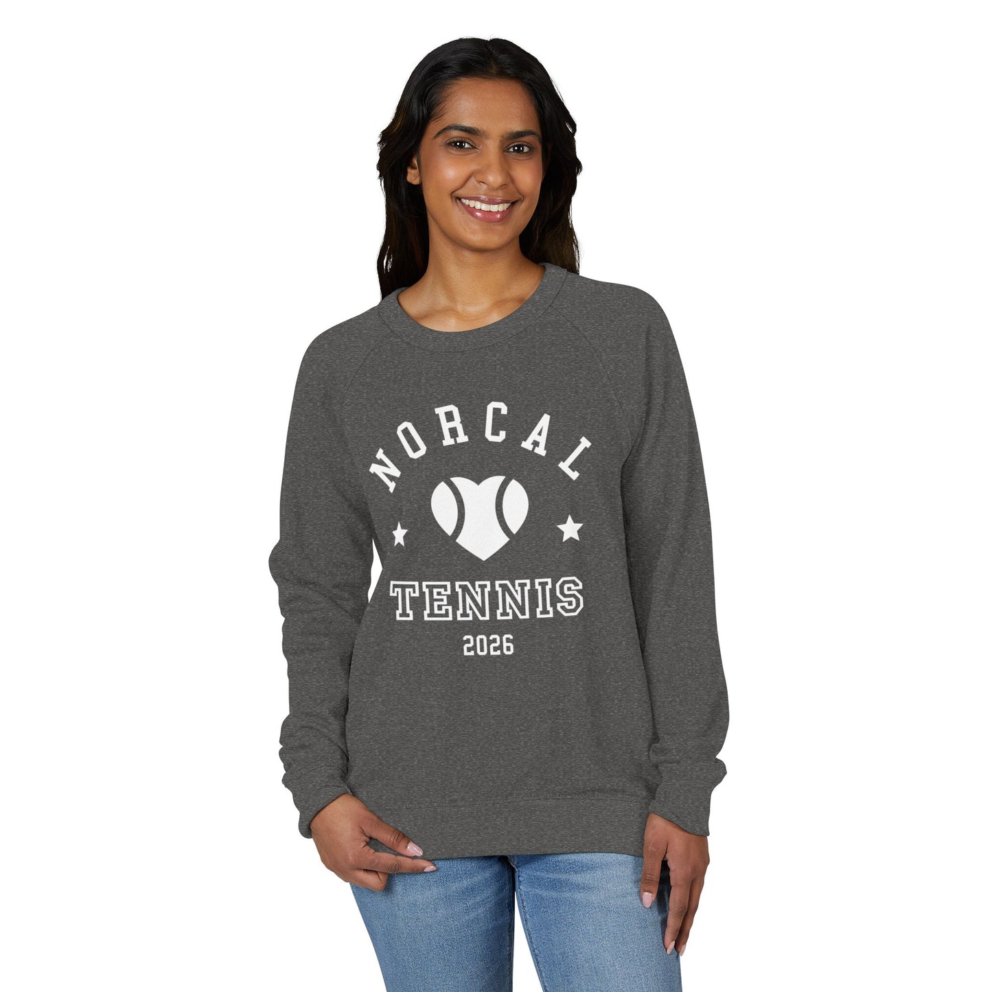 'NorCal Tennis 2026' Heart Crewneck Sweatshirt
