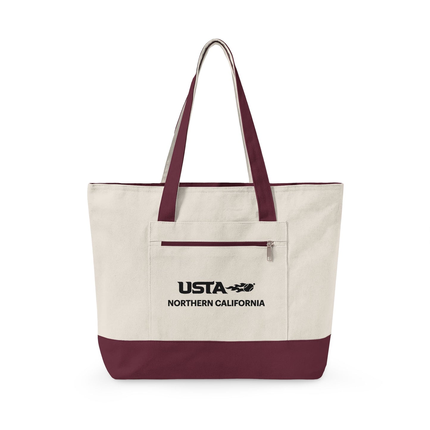 USTA Logo Canvas Zipper Tote Bag