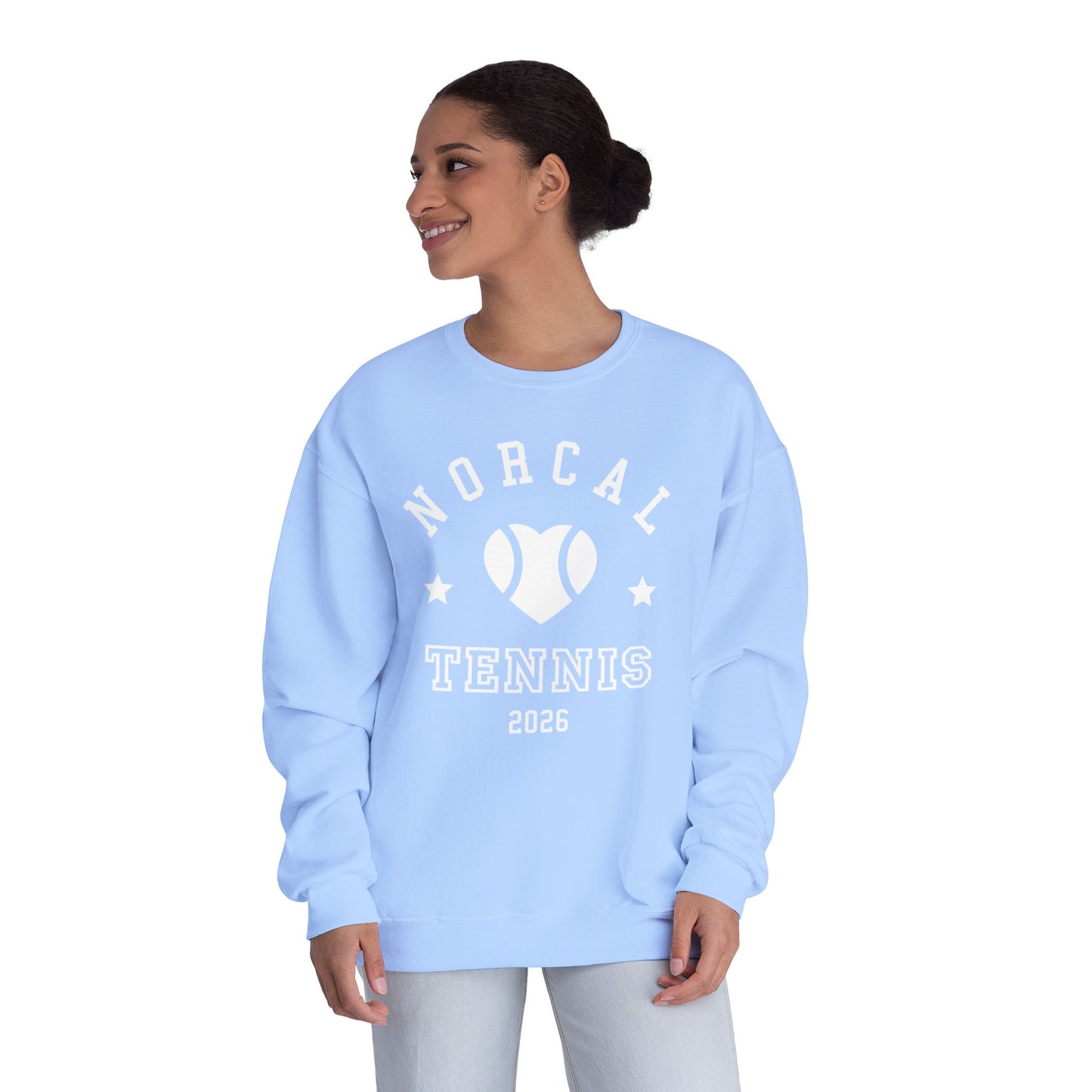 'NorCal Tennis 2026' Heart Crewneck Sweatshirt