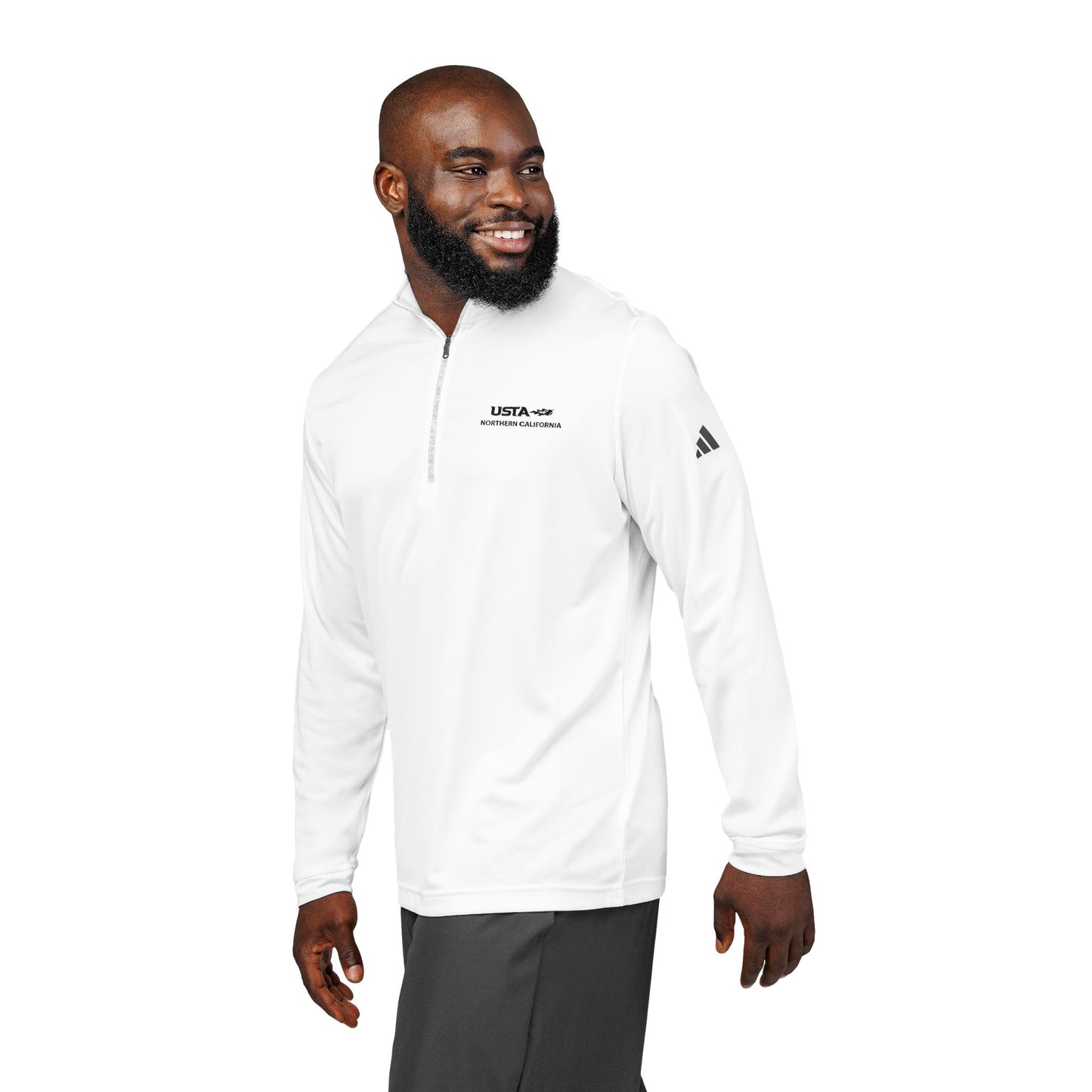 adidas® Embroidered USTA Logo Quarter-Zip Pullover