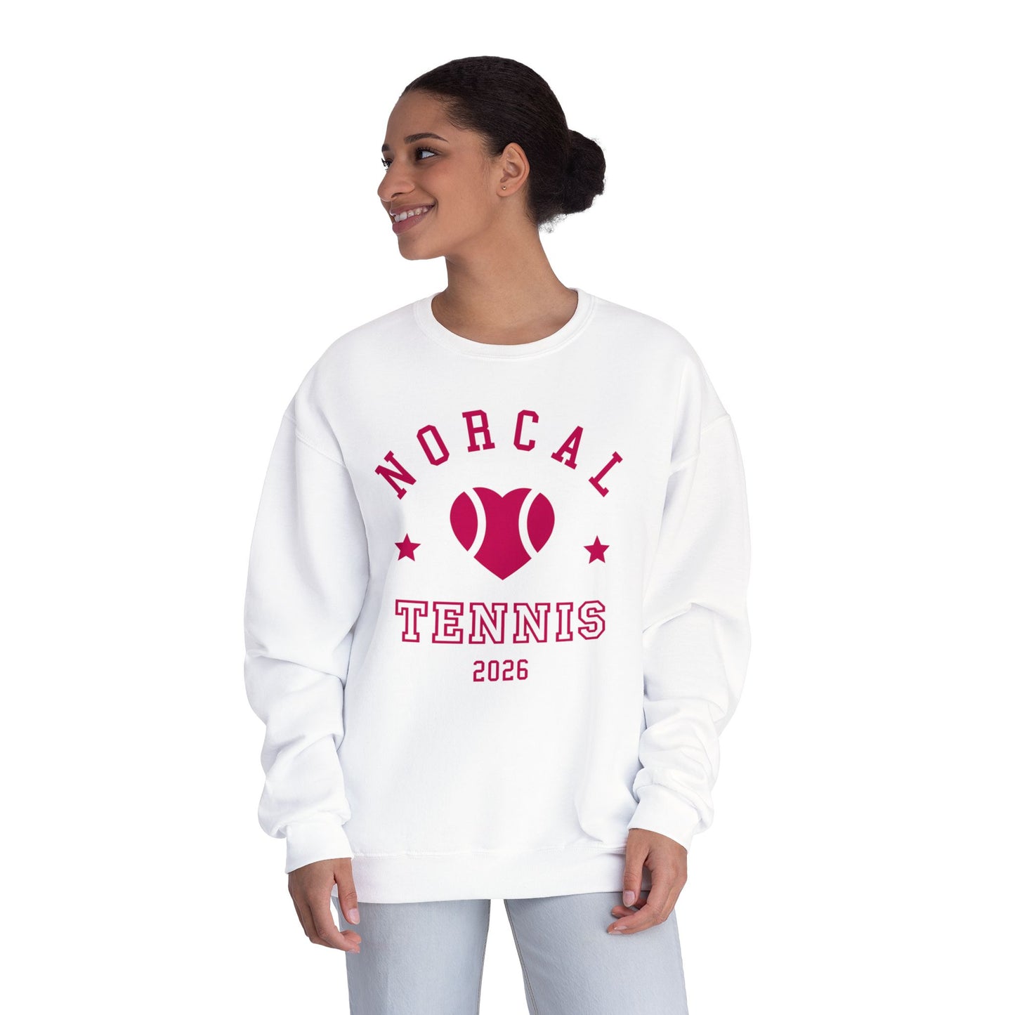 'NorCal Tennis 2026' Heart Crewneck Sweatshirt