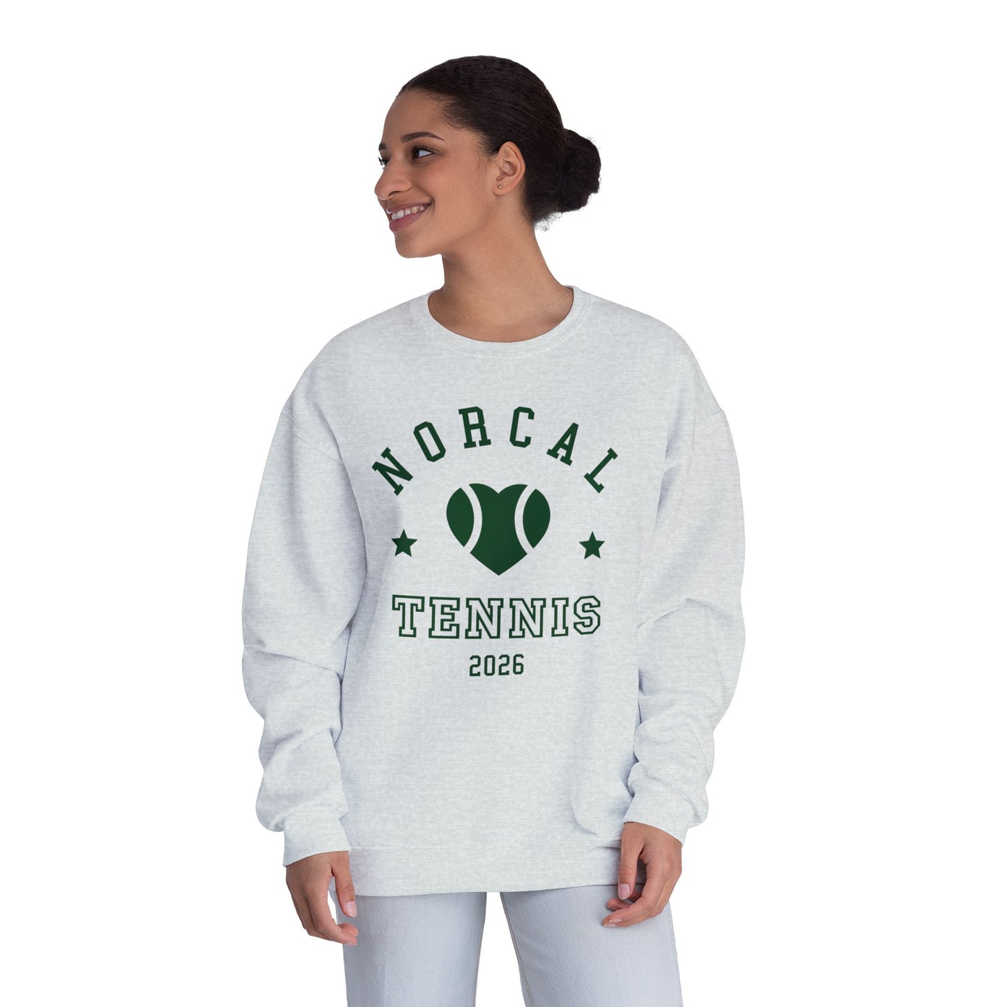 'NorCal Tennis 2026' Heart Crewneck Sweatshirt