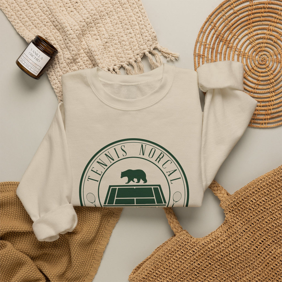 'Tennis NorCal' Bear Crewneck Sweatshirt