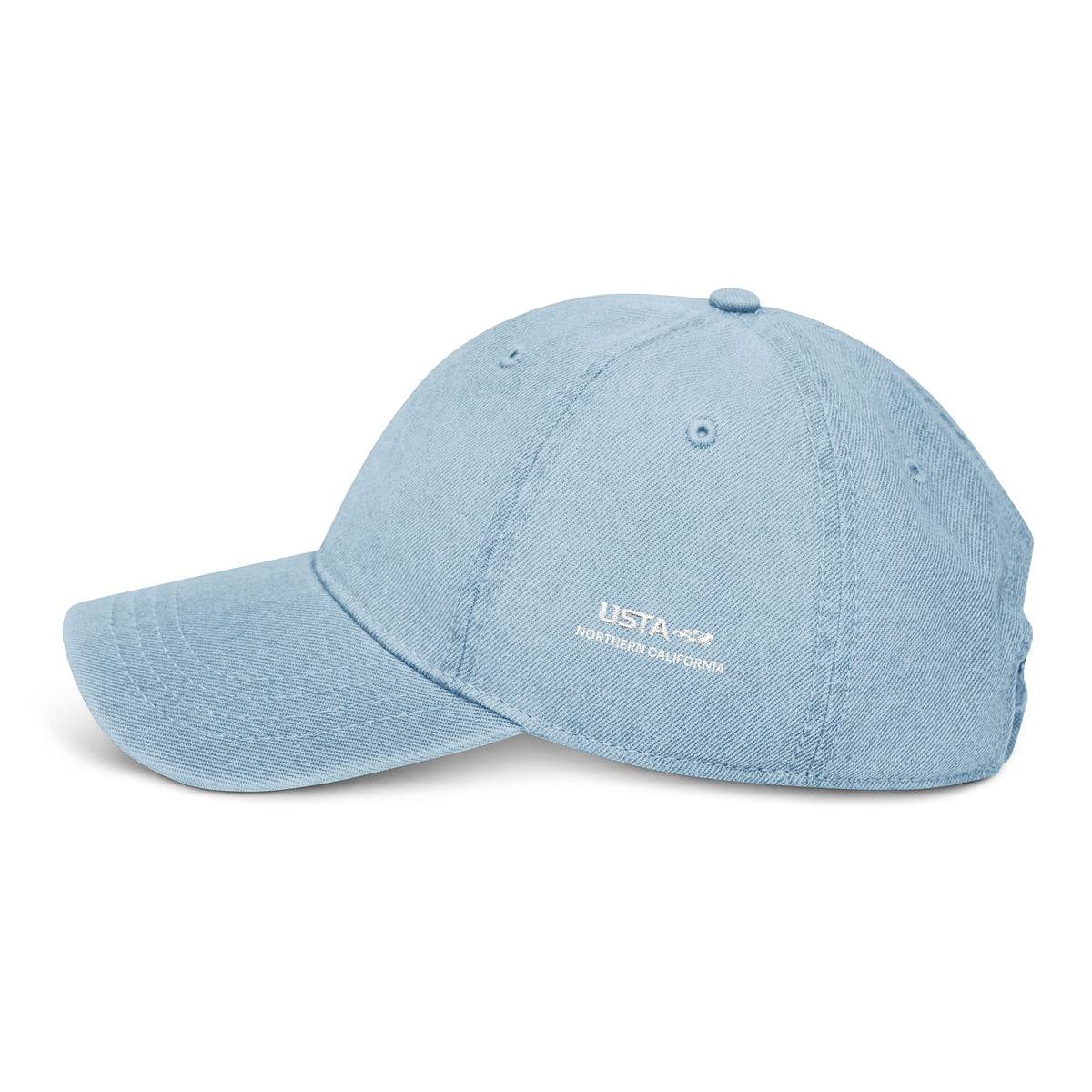 Embroidered Denim Baseball Cap — Minimal Side Logo, Adjustable Cotton Hat