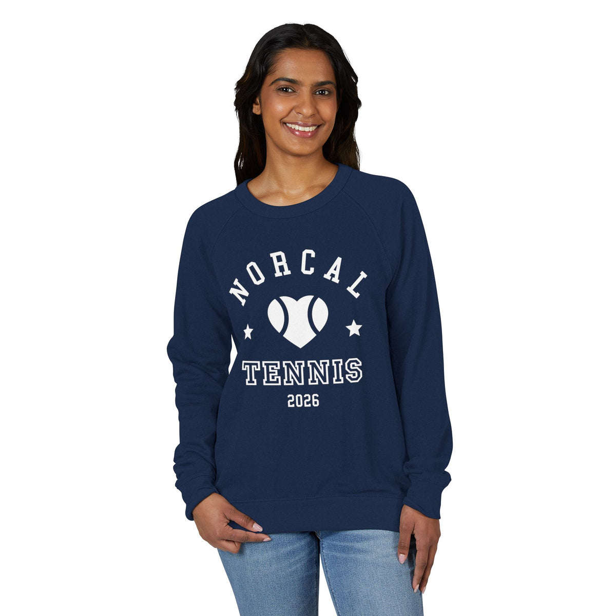 'NorCal Tennis 2026' Heart Crewneck Sweatshirt