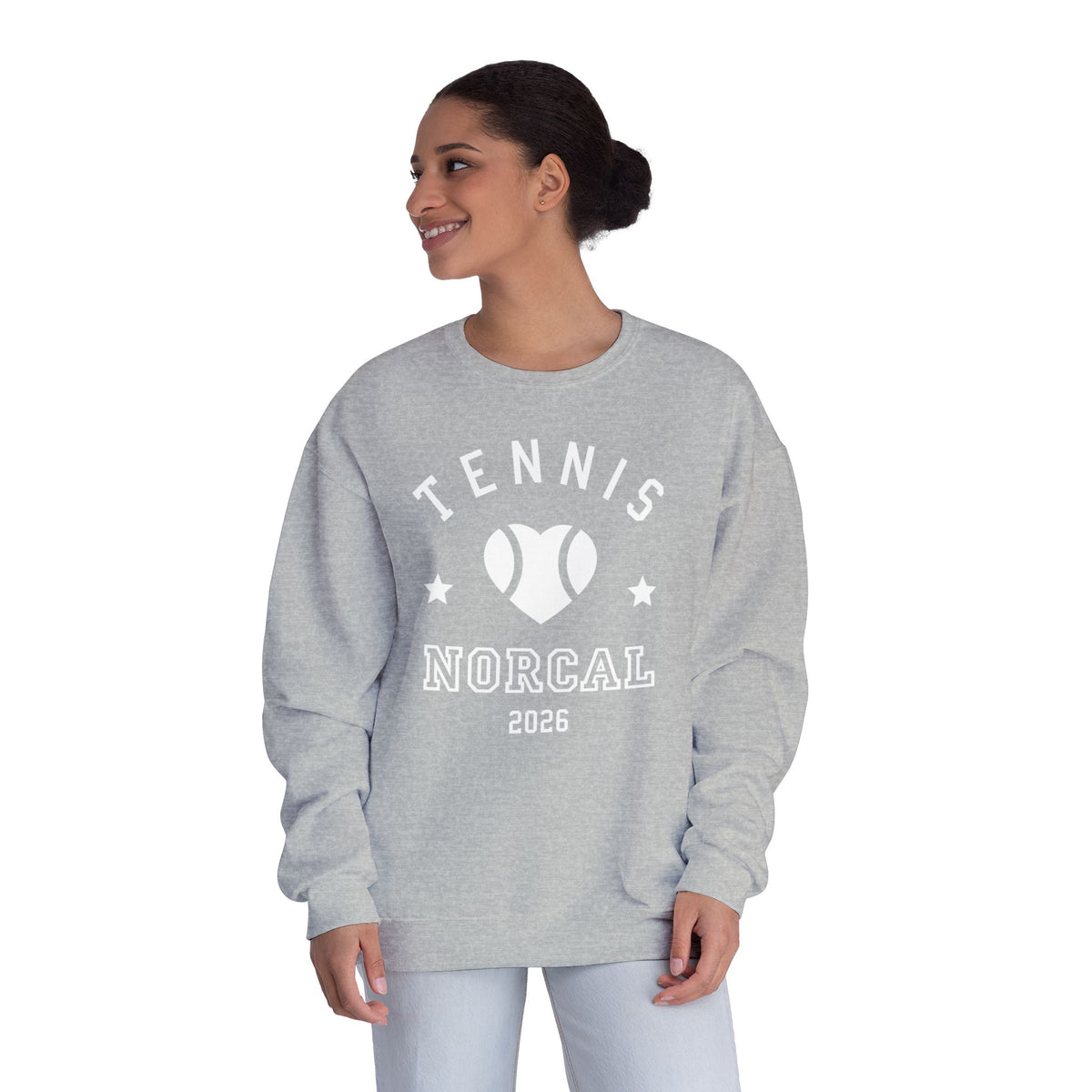 'Tennis NorCal 2026' Heart Crewneck Sweatshirt