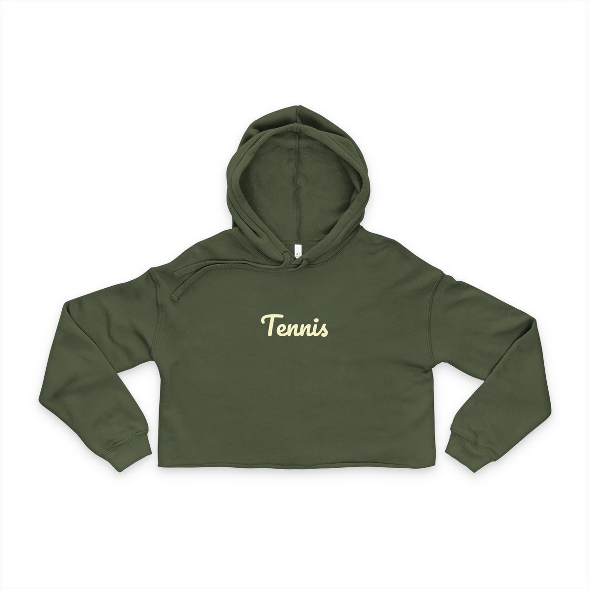 Tennis Cropped Hoodie – Women's Athletic Crop Sweatshirt with Retro Script