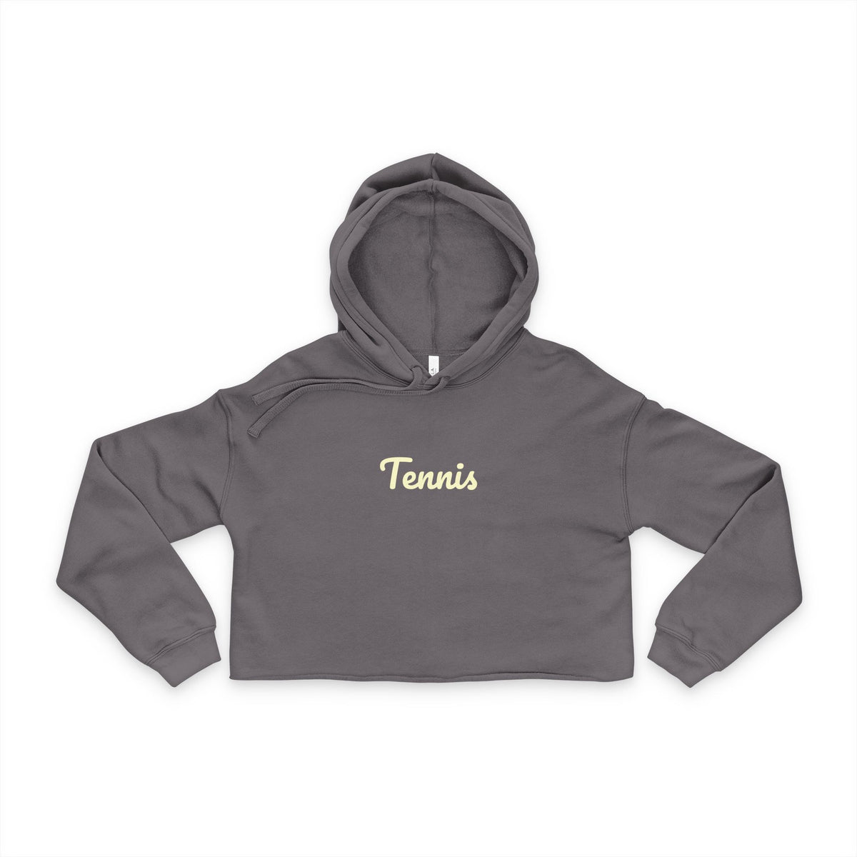 Tennis Cropped Hoodie – Women's Athletic Crop Sweatshirt with Retro Script