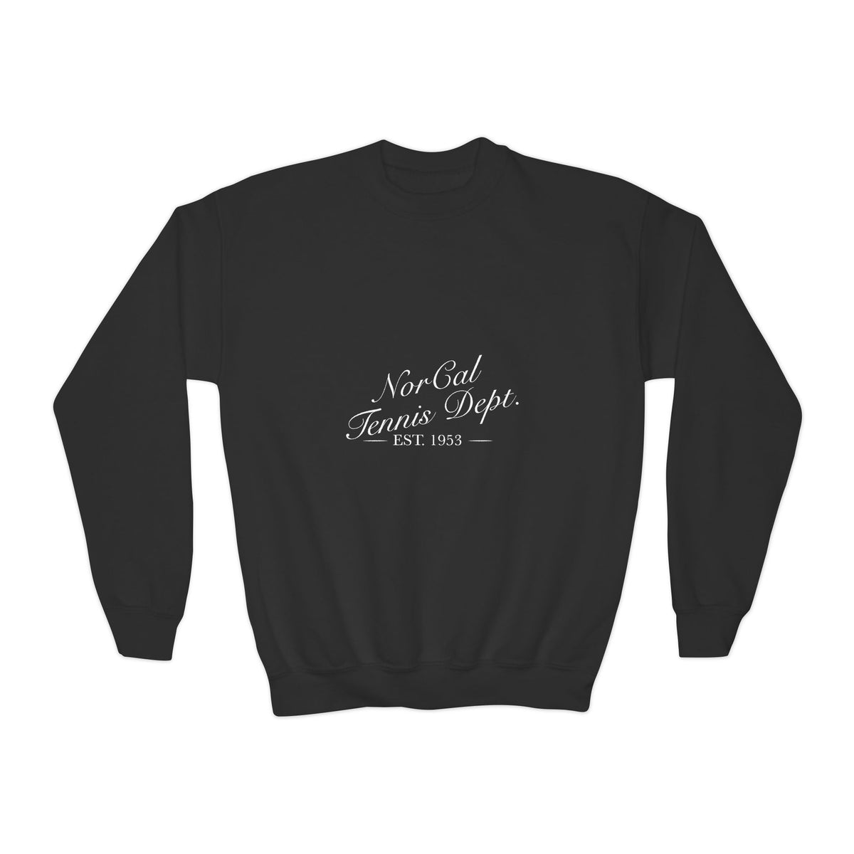 Youth Crewneck Sweatshirt — "NorCal Tennis Dept. Est. 1983" Vintage Athletic Pullover